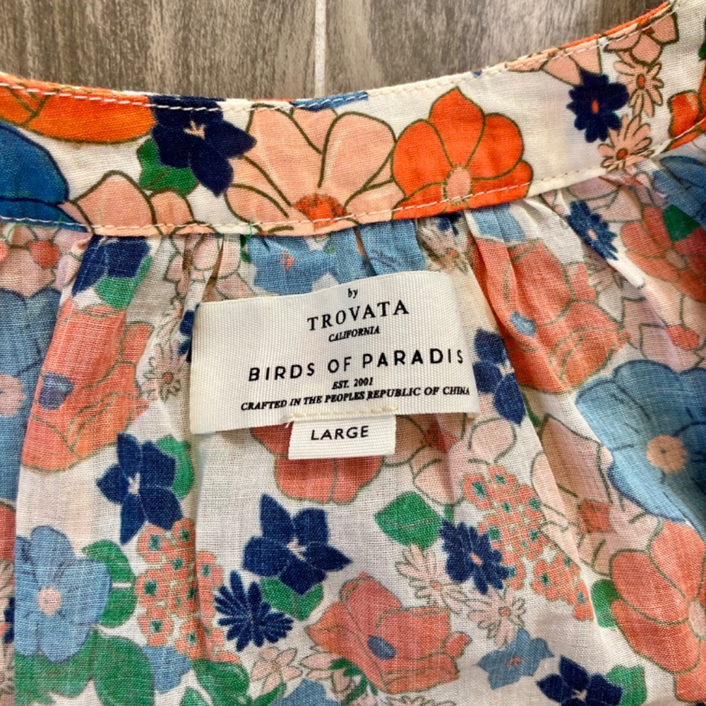 NWT Trovata Lorita Marina Floral Blouse Large - Picture 6 of 9